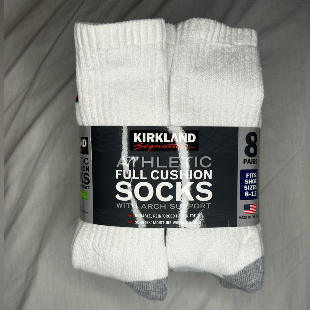 Kirkland Signature White and Gray Athletic Socks